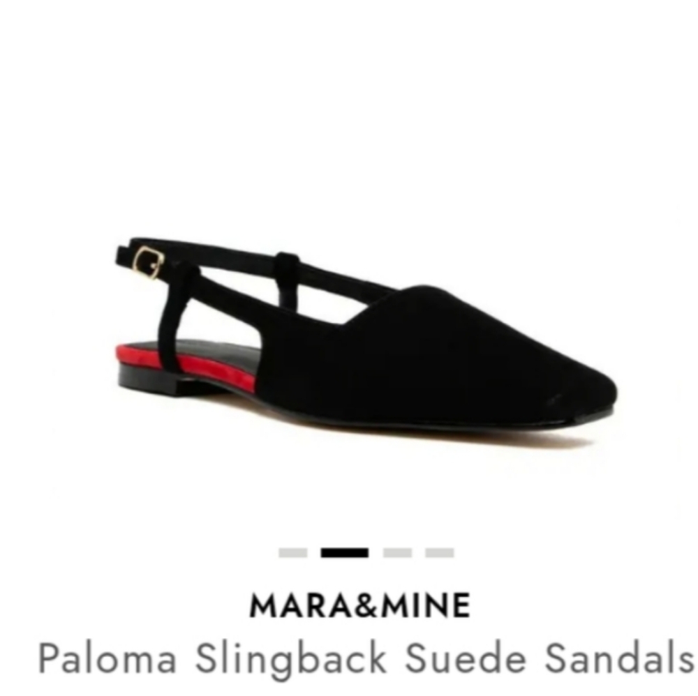 Mara & Mine Black Paloma Slingback Suede Sandals